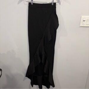 Elegant Black Ruffle Skirt